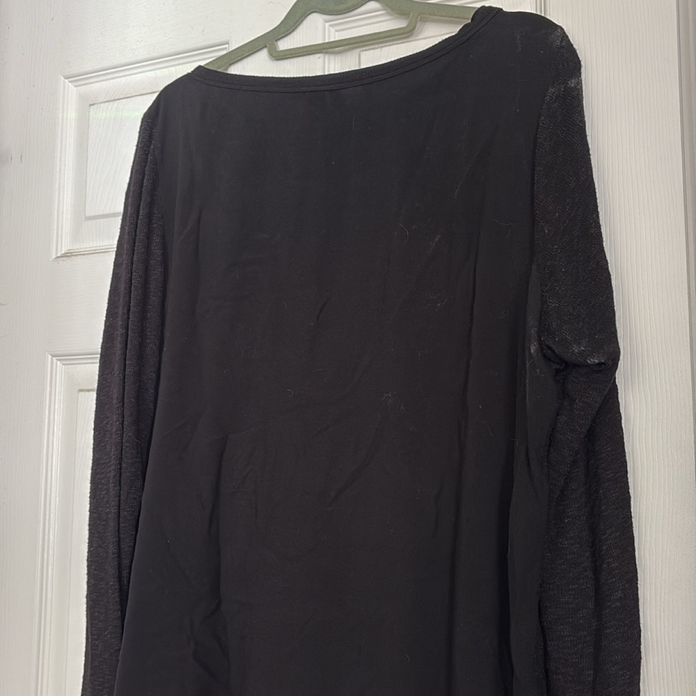 Left Of Center Mixed Media Asymmetrical Hem Shirt, XL, GUC - Picture 4 of 8